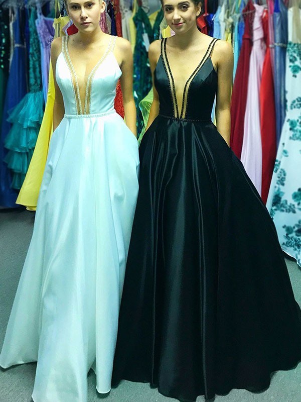 A-Line/Princess V-neck Long prom Dress cg10474