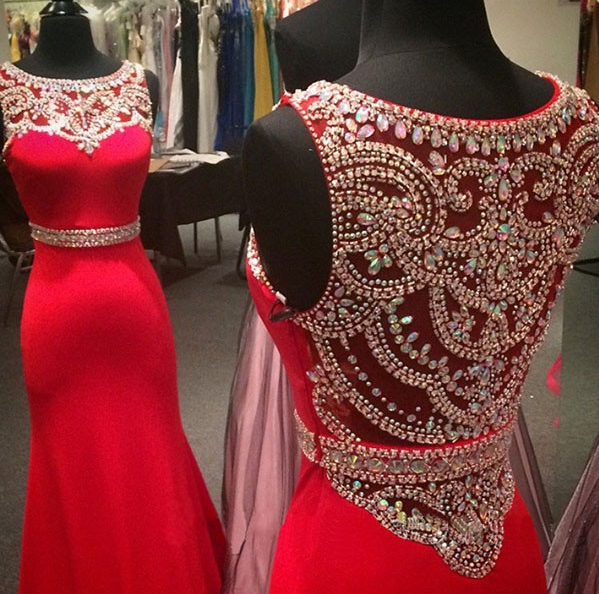 Mermaid Scoop Spandex Long prom Dress cg10481