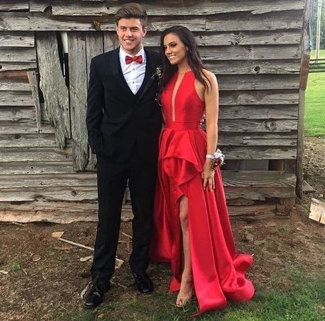 Red Prom Dress,Long Prom Dress with Slit cg10542