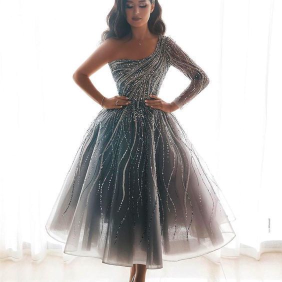 crystal prom dresses beading sequins beaded long sleeve a line ankle length evening dresses gowns cg13352