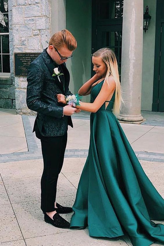 Dark Green Prom Dresses Long cg1393