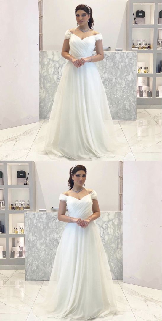 Cheap boho wedding dresses chiffon pleated bridal gown off the shoulder for women’s prom dress cg16249