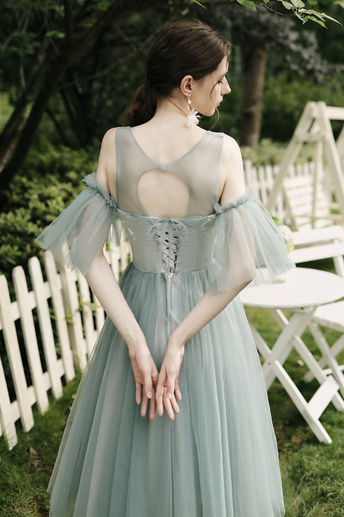 CUTE LACE SHORT PROM DRESS A LINE PARTY DRESS cg17755