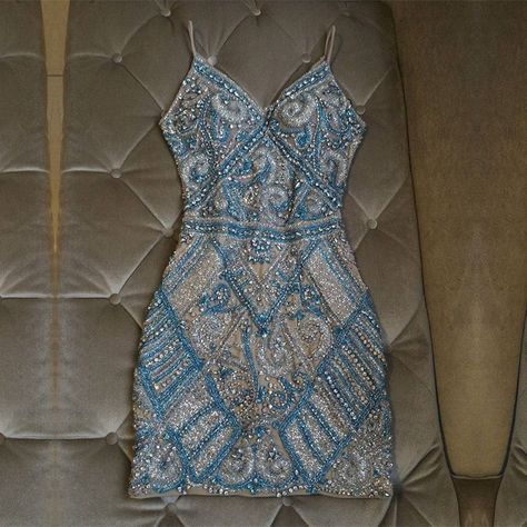 Silver And Turquoise Crystal Beaded Homecoming Dresses Short cg1884