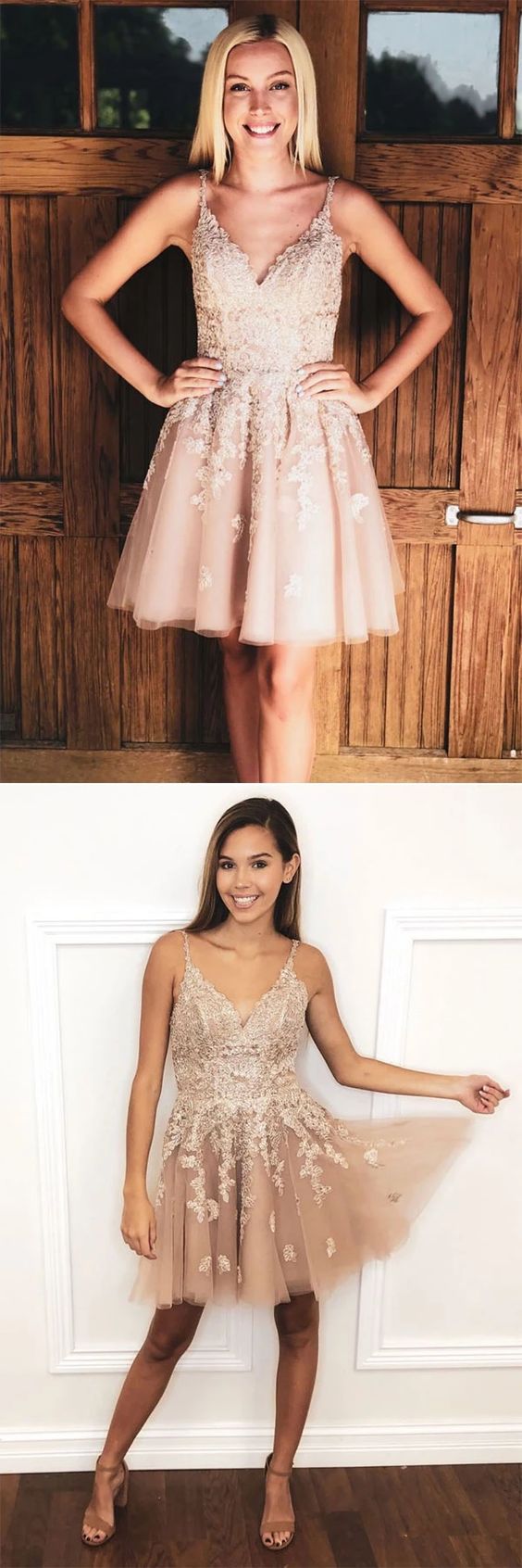 Pink satin short dress, pink homecoming dress cg2230