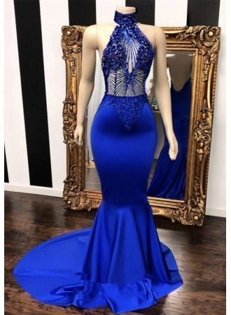 Stunning Royal Blue Mermaid Prom Dresses cg3308
