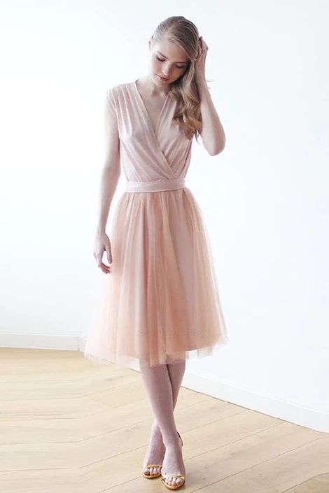 Custom Made Enticing Pink Homecoming Dresses Cute V Neck Short Pink Party Dress cg3842