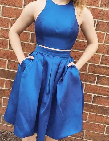 Two Piece Homecoming Dress , Short Homecoming Dress cg4400