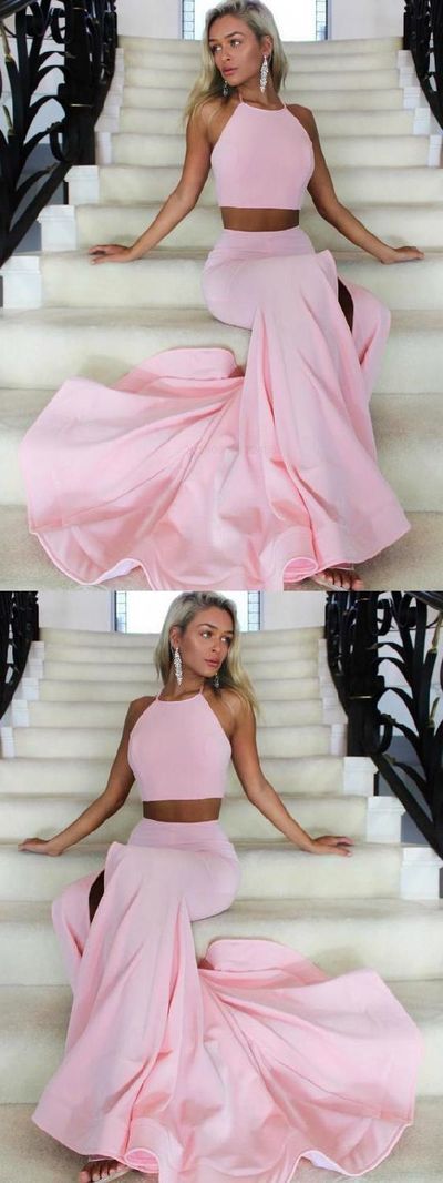 Custom Made Fancy Prom Dress Two Piece, Mermaid Evening Dress, Plus Size Evening Dress, Prom Dress Pink cg691