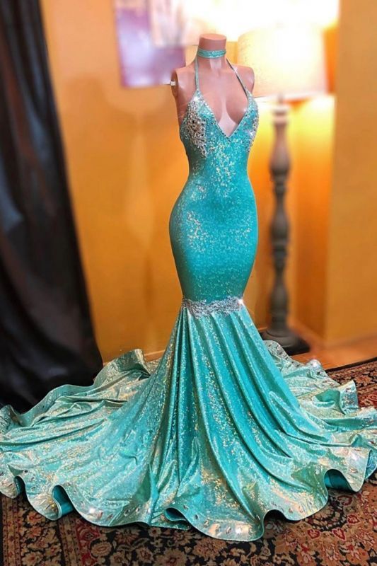 Simple Sparkly Sequined Cute Long Prom Dresses Cheap cg7845
