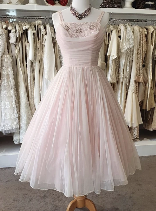 Pink A line short prom dress pink evening dress cg8011