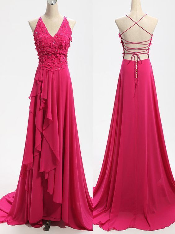 Sexy Prom Dresses,Handmade Floral Evening Party Dresses,Backless Sexy Graduation Dresses cg8079