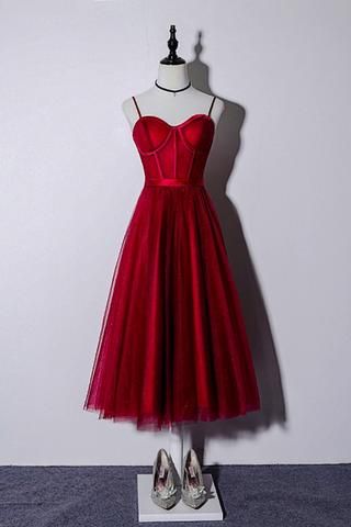 Red Tulle Long Arabic Evening Dress, Formal Prom Dress With Sleeves cg8154
