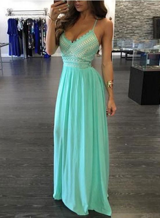 Stylish A line v neck chiffon long prom dress, evening dresses cg9406