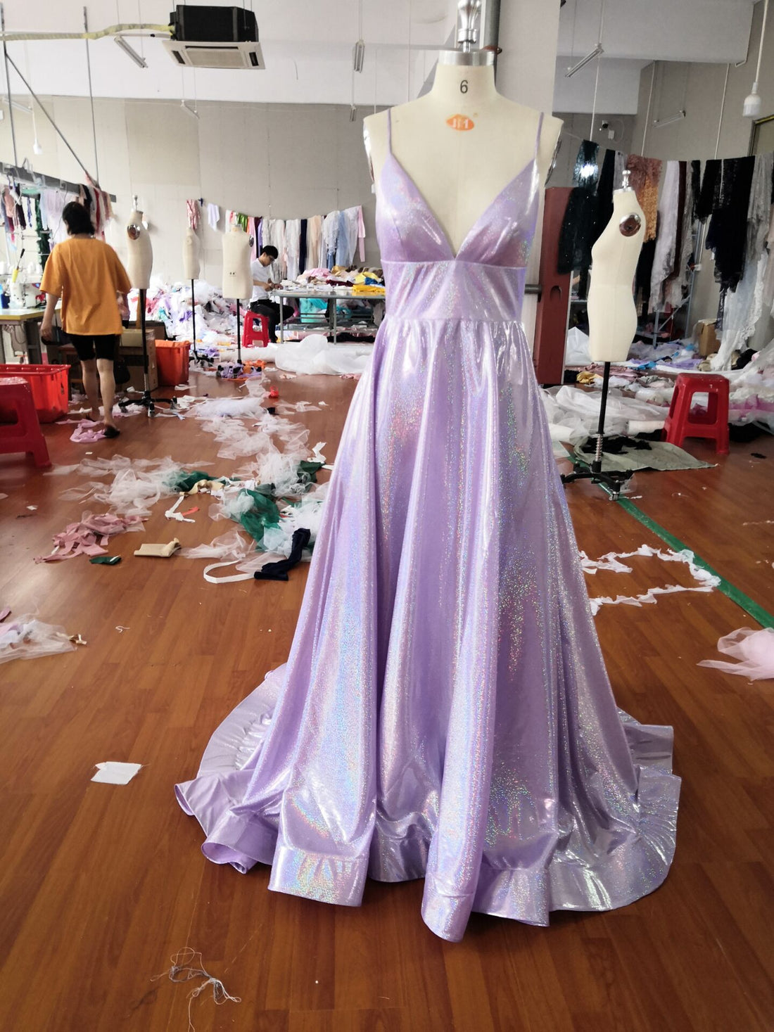 A line prom evening dress ,purple fashion gown cg709