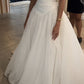 A Line White Off Shoulder Beautiful Long Wedding Dress      cg25322