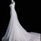 White Mermaid Long Sleeve Wedding Dress  cg25055