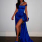 Royal Blue Evening Dresses Off the Shoulder Satin Party Gowns    cg25182