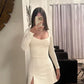 White long sleeves elegant party dress homecoming evening dress      cg25297