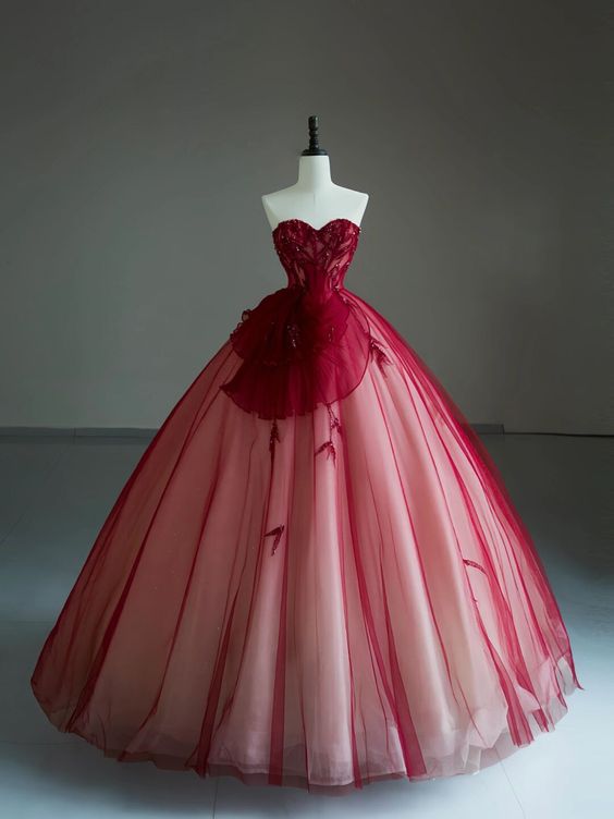 A line Ball Gown Tulle Prom Dress, Princess Quinceanera Dress    cg25107