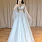 Elegant Tulle Light Blue Long Prom Dress, Formal Evening Dress      cg25109