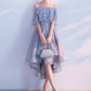 Short Homecoming Dress Off The Shoulder Ruffles Cocktail Dresses Light Grey A Line High Low Party Dresses cg1413