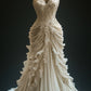 Elegant Strapless A-Line Layers Vintage Wedding Dress Long Evening Gowns    cg25396