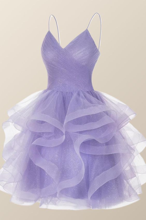 Lavender short a-line party dress homecoming dress       cg25033