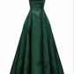 Emerald Green Spaghetti Straps Prom Dress A-line Evening Dress    cg24974