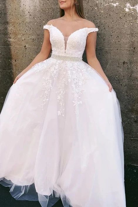 princess white prom dresses, long prom dresses, off the shoulder white   cg10201