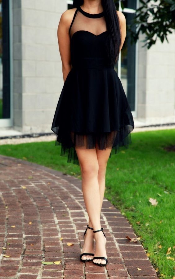 Black Homecoming Dress,Tulle Homecoming Dresses,Homecoming Gowns,Party Dress cg1030