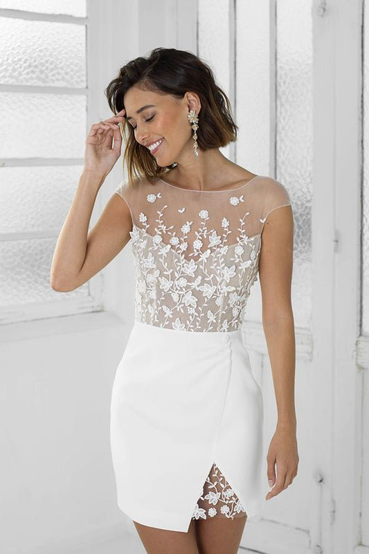 perfect white bridal party dress  homecoming dress  cg10352