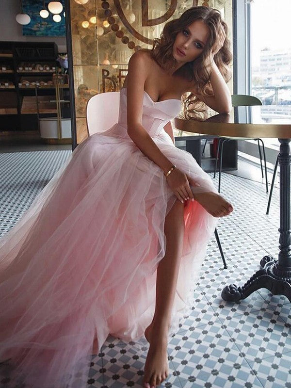 A-Line/Princess Sweetheart Long Tulle prom Dress   cg10473