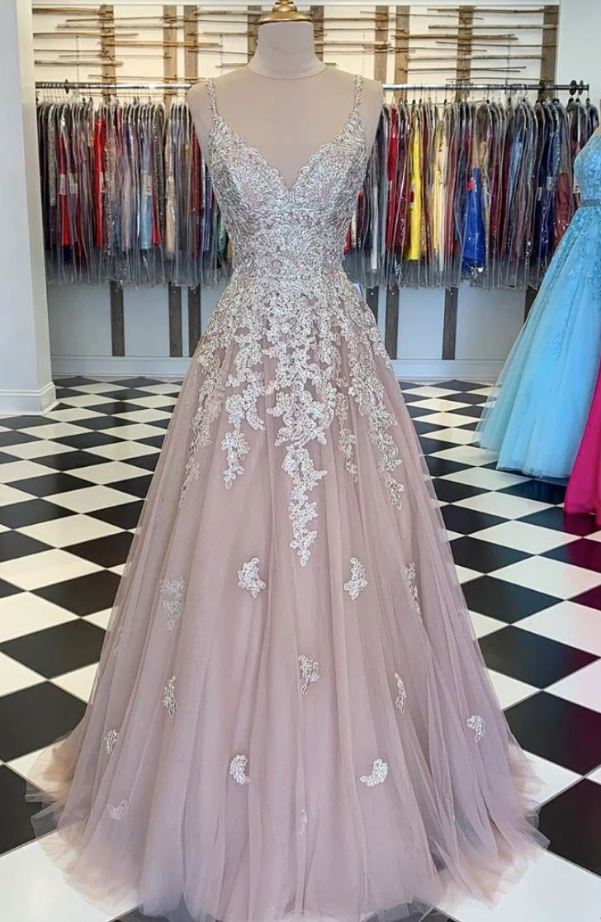 UNIQUE TULLE LACE LONG PROM DRESS LACE TULLE EVENING DRESS   cg10650
