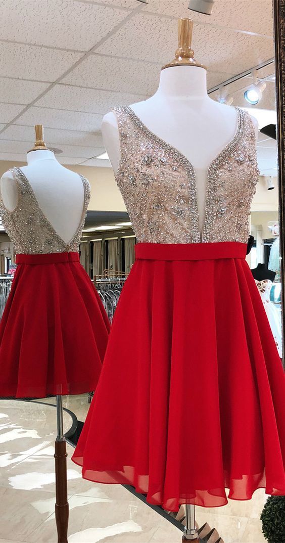 Simple Hoco Dresses,Red Homecoming Dresses   cg10668