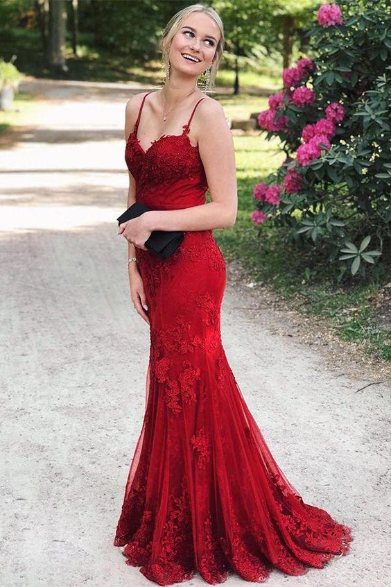 Mermaid Formal Dresses, Long Red Prom Dresses   cg10690