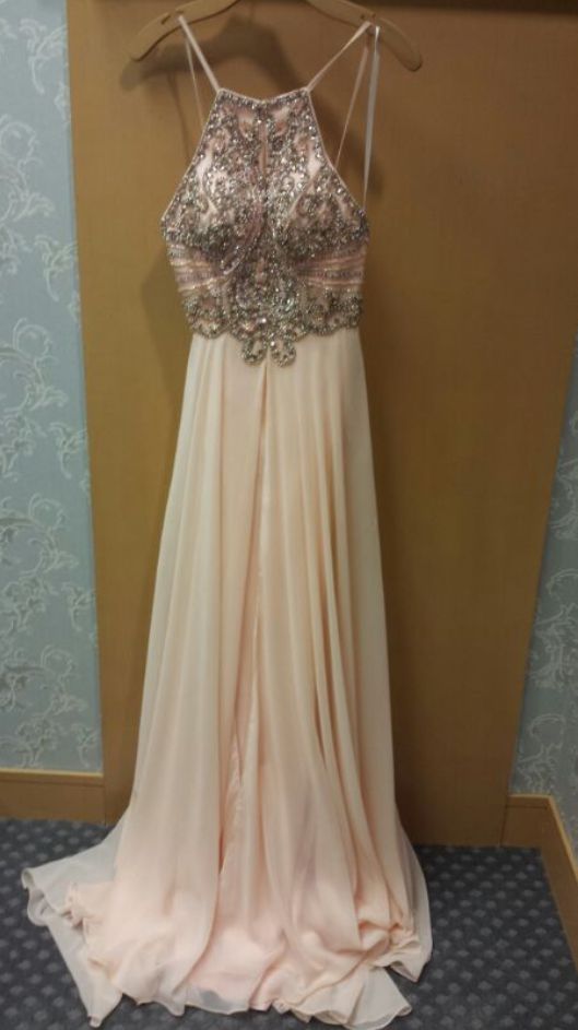 Light Pink, Beaded, Ferreting, Backless, Sexy ,long Prom Dress, With Straps, Long Modest Gowns Dresses  cg10691