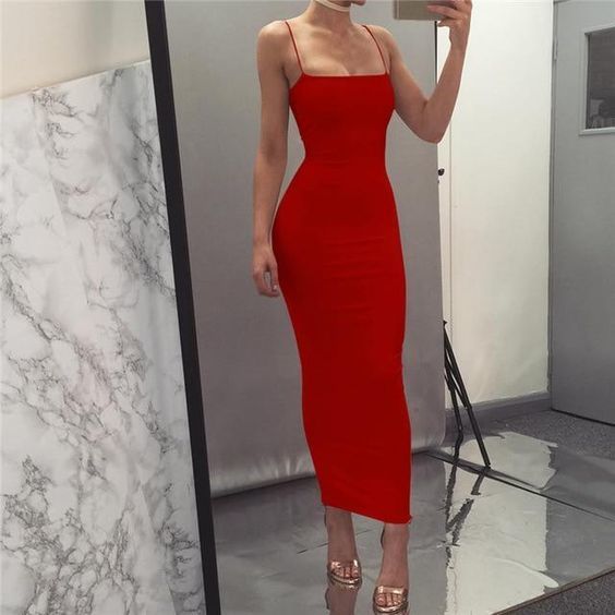 Sexy Red Slim Prom Dress , Straps Prom Dress   cg10780