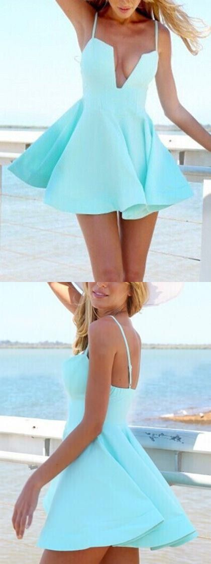 women's fashion, cute light blue dresses, chic homecoming dresses   cg10793