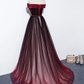 Beautiful Dark Red Gradient Sweetheart Wedding Party Dress, A-Line Evening Dress prom Dress   cg10819