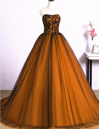 Beautiful Tulle A-Line Ball Gown Sweet 16 Party Dress, Long Prom Dress   cg10885