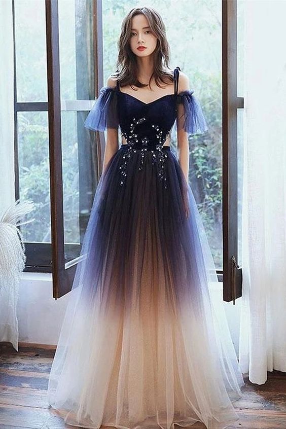 Pretty Spaghetti Straps Long Charming Princess Prom Dresses For Girls   cg10906