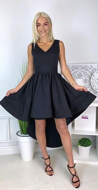 Simple Black High Low Party Dress,Cheap Homecoming Dress,Sexy Party Dress,Formal Dress cg1096