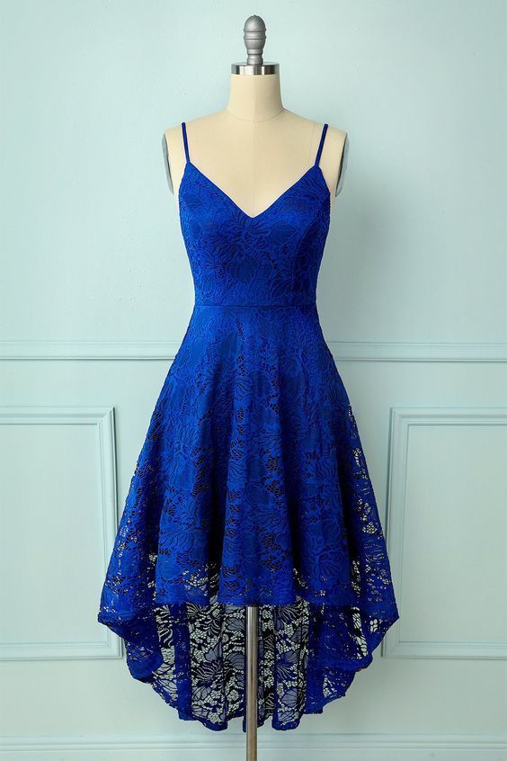 Spaghetti Straps Royal Blue Prom Dress   cg11219