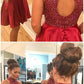 Sexy Two Piece Short Rhinestone Cute Red Homecoming Dresses  cg1139