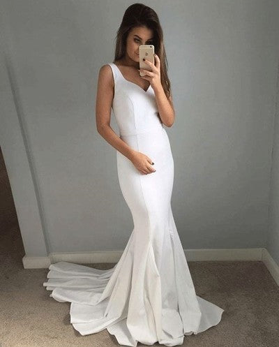 Long Mermaid Prom Dress V-Neck Straps Formal Women Evening Dresses   cg11423