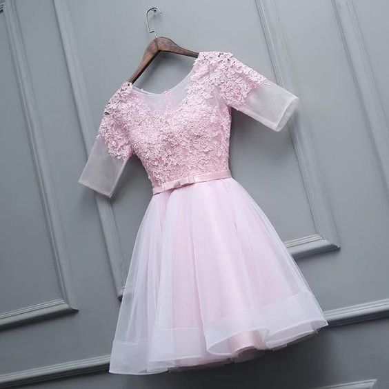 Lovely Pink Tulle Short Party Dress, Pink Homecoming Dress    cg12254