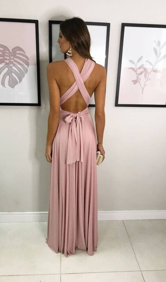 pink Prom Dress,V-Neck Prom Dresses,A-Line Prom Dress   cg12396