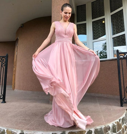 Elegant V-Neck A-line Prom Dresses, Evening Dress Prom Gowns, Formal Women Dress,Prom Dress    cg12635