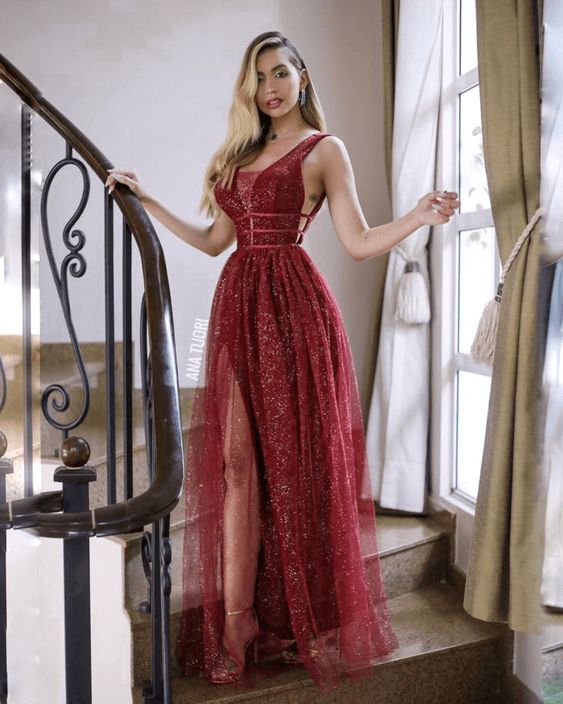 Burgundy Prom Dresses, Long Prom Dress, fashion prom dress   cg12763